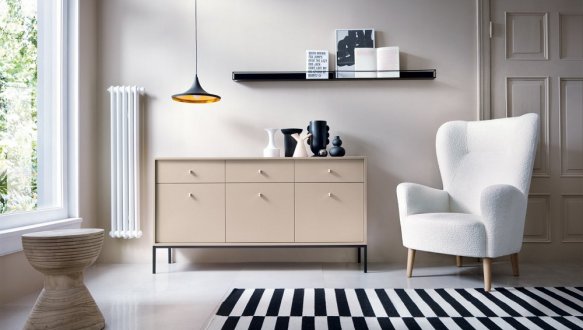 Комод Моно / Mono MKSZ154 Бежевий/чорні ніжки