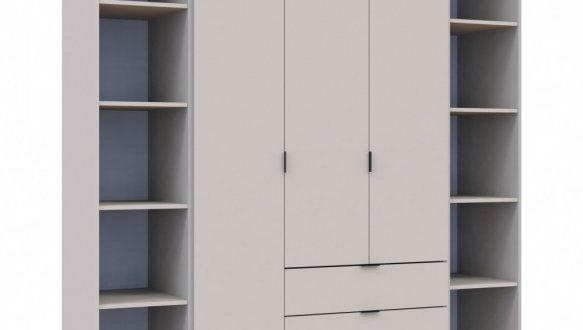 Шафа Дорос Гелар трьохдверна з двома етажерками Кашемір 193 см 5