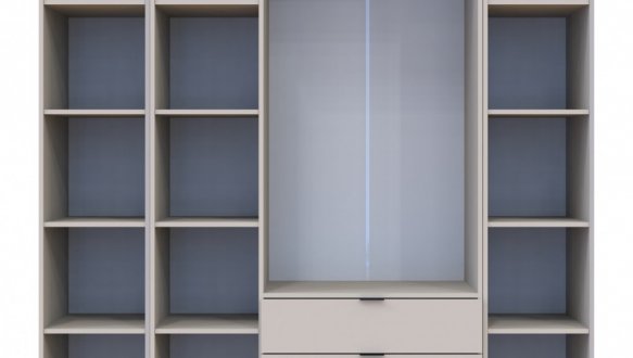 Шафа Дорос Гелар трьохдверна з двома етажерками Кашемір 193 см 0