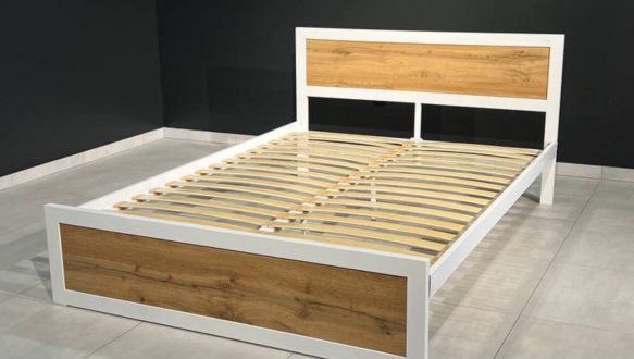 Кровать LOFT 120×200 Дуб Сонома / Чёрный мат MebliRoMax