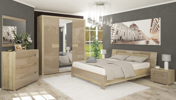 Модульная спальня Florens/Флоренс Mebel Service Секвойя/Капучино