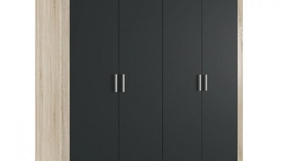 Шафа SZF4D Гербор Сара 4 дверна антрацит 196 см