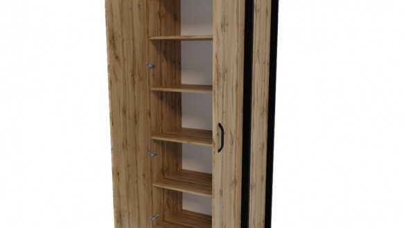 Шафа 2Д LOFT полиці Дуб Сонома / Чорний мат MebliRoMax 3