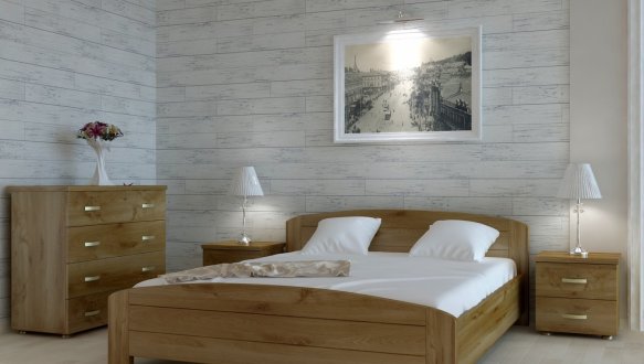 Ліжко двоспальне дерев'яне Явіто Класика Масив Вільха / Ясен / Дуб 5