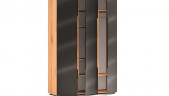 Шкаф 3д КС Афина 2 дверный черный глянец 160 см