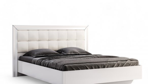 Кровать двуспальная с мягкой спинкой Миромарк Белла с подьемним механизмом и нишей для белья