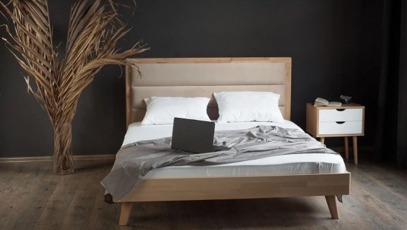 Ліжко дерев'яне з м'якою вставкою Camelia Моніка масив Бук 0