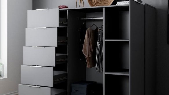 Комод Люція 1дв 5шх Графіт сірий Міромарк 0