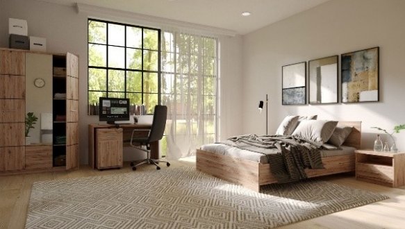 Шафа SZF3D2S Гербор Шанталь 3 дверна дуб санремо світлий 150 см 0