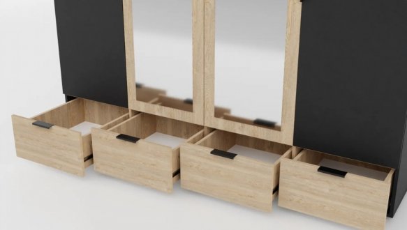 Шафа С-104 Neman Сканді 4 дверна графіт 189 см 3