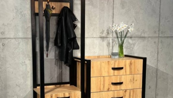 Передпокій LOFT 600 Дуб Сонома / Чорний мат MebliRoMax 2