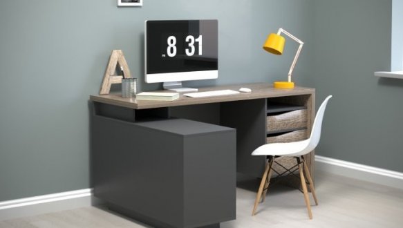 Комп'ютерний стіл Connect 3 Інтарсіо Правий/Лівий Дуб Сонома Трюфель/Антрацит 159 см 7