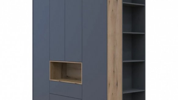 Шкаф для одежды с нишей и пеналом Дорос Дейл графит 4 дверный 234 см 2