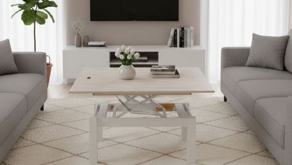 Стол-трансформер B-Fly Art In Head Дуб Сонома / Белый бриллиант