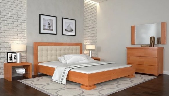 Кровать деревянная Эстелла Венеция Люкс / Серия Вега Щит / Массив Бук 12