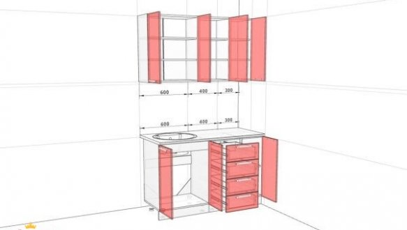 Кухонний комплект Фарбований високий глянець 1,3 м 0