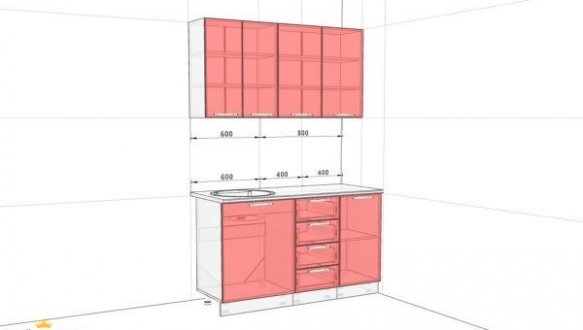 Кухонний комплект Фарбований високий глянець 1,4 м 1