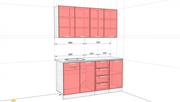 Кухонний комплект Еко 1,6 м 6