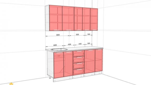 Кухонний комплект Еко 1,7 м 2