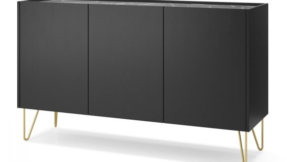 Комод Гармоні / Harmony K144 Чорний / Чорний мармур роял 2