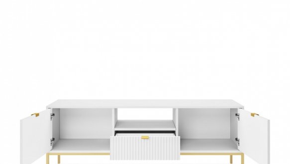 Тумба под ТВ Nova/Нова RTV154 Белый золотые ножки Perfect Home Ширина 154 см 4