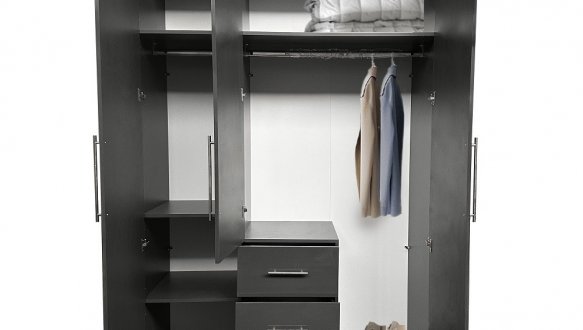 Шкаф 3дв 3шх Миромарк Магнум 3 дверный антрацит 147 см 2