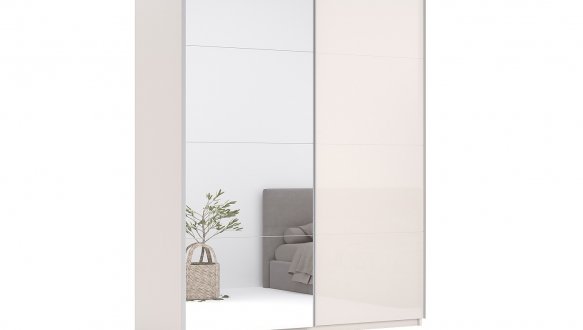 Шафа-купе з дзеркалом Міромарк Лілу 2 дверна білий 200 см