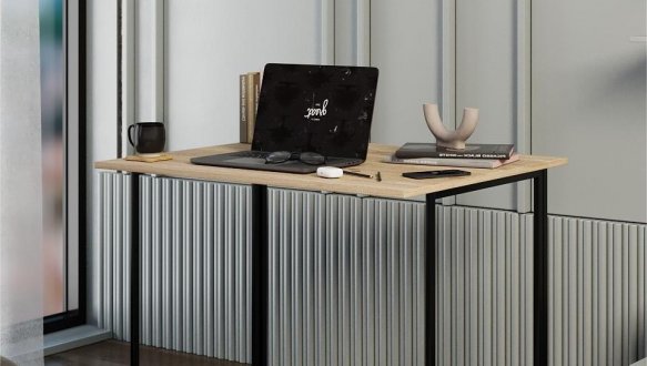 Стол-трансформер Sly Дуб сонома/Чёрные ноги