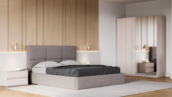 Спальня Lilu/Лілу Міромарк №1 з шафою 4D та тумбами
