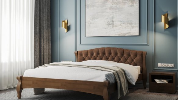 Кровать деревянная ArborDrev Корона Сосна / Бук 4