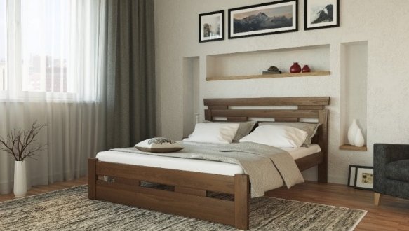 Ліжко дерев'яне Лев Зевс масив Бук 5