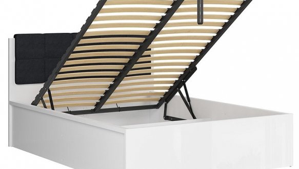 Кровать двуспальная с мягким изголовьем BRW Poland LOZ/140/B Tetrix / Тетрикс с подьемним механизмом и нишей для белья ДСП 2