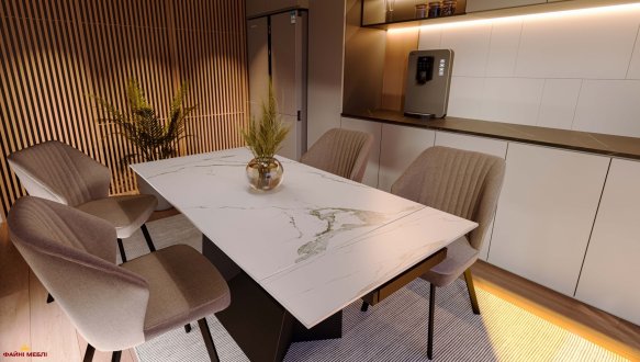 Стіл Edmund (120-160 см) Polar White Glossy 1