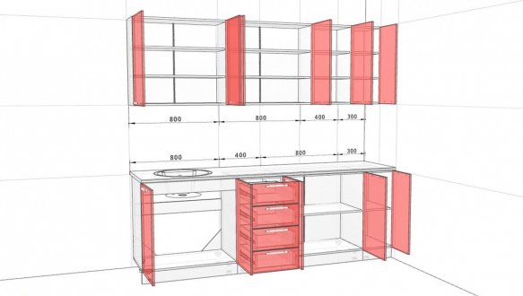 Кухонний комплект Еко 2,3 м 0
