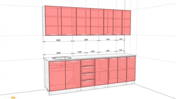 Кухонный комплект Эко 2,5м 2