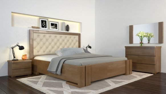 Кровать деревянная ArborDrev Амбер Сосна / Бук 5