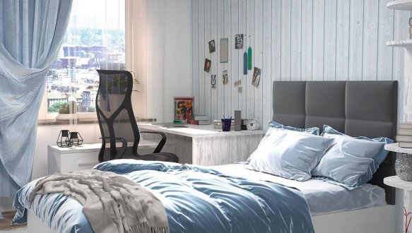 Кровать Холидей с мягкой панелью 4 ящика