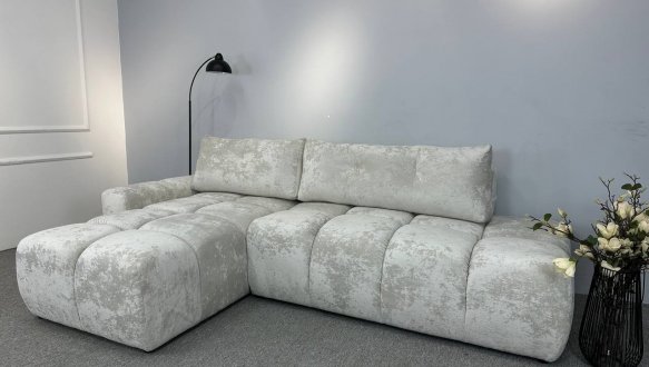 Кутовий диван розкладний крокуюча єврокнижка Елізіум Сапфір 277 см 21