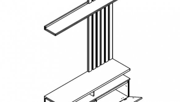 Стінка Елліс з декоративними рейками Кашемір/дуб артизан 3
