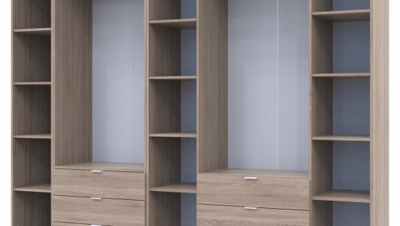 Шкаф Дорос Гелар дуб сонома с Этажеркой 6 дверной 270,7 см 0