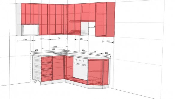 Кухня кутова Фарбований МДВ, Альфа ручка АКЦІЯ 5