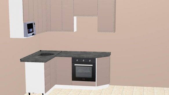 Кухня кутова Фарбований МДВ, Альфа ручка АКЦІЯ 2