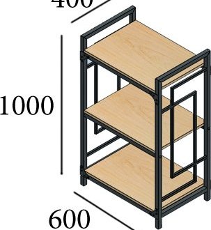Стеллаж 3 полки Квадро 0