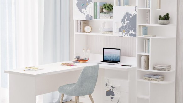 Стол угловой с надстройкой и эркером 11