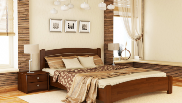 Кровать деревянная Эстелла Венеция Люкс / Серия Вега Щит / Массив Бук 6