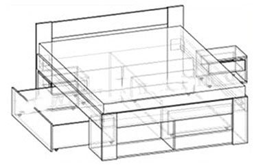 Ліжко 160 з тумбочками Ріко 4