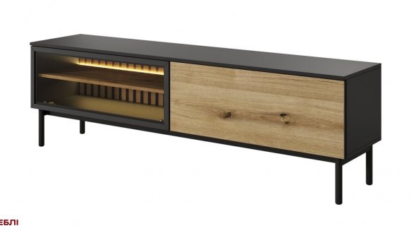 Тумба під ТВ Lang/Ланг RTV180 2D Чорний/Дуб евок Perfect Home Ширина 180 см 2