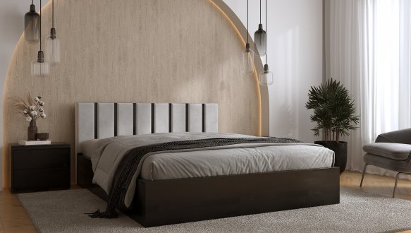 Кровать деревянная DrevKO Верона 2 с подьемным механизмом и нишей для белья Массив Бук