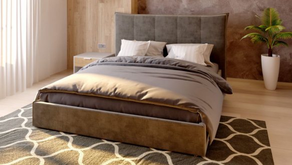 Кровать мягкая двуспальная Шик Галичина Мисти