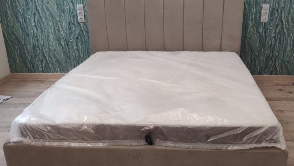 Кровать мягкая двуспальная Лев Венеция с подъемным механизмом и нишей для белья 11